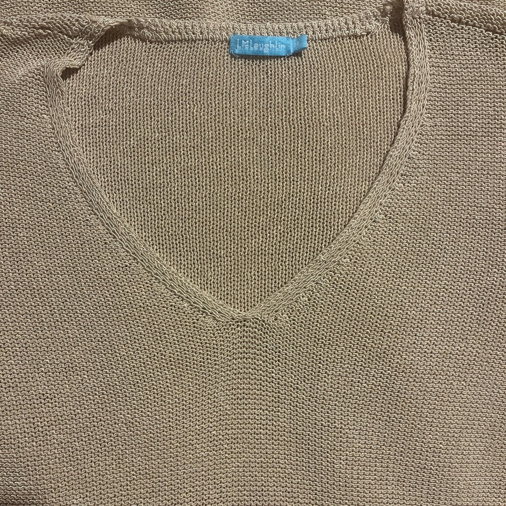 J. McLaughlin Tan Knit Blouse